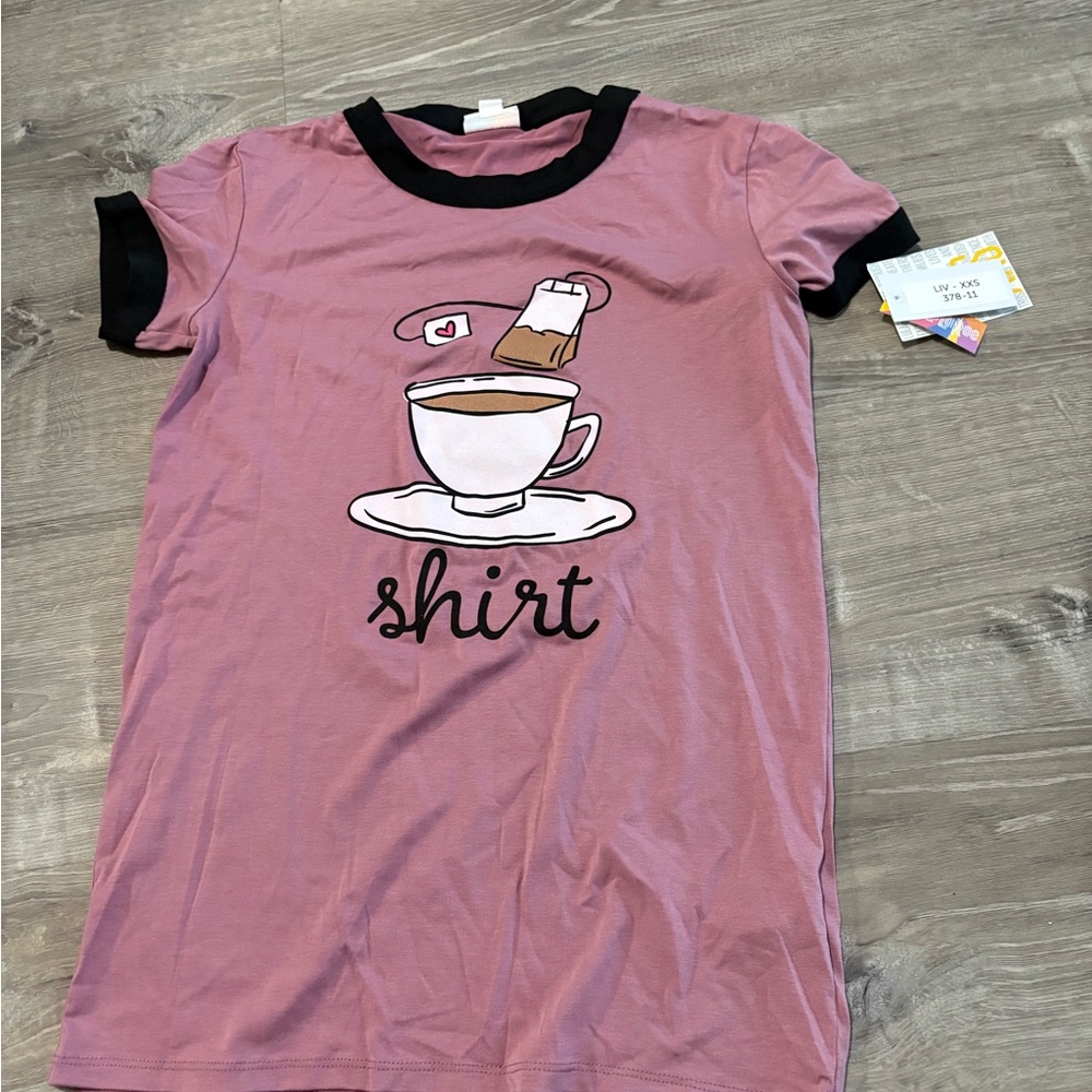 Lularoe liv tea shirt Xxs new with tag